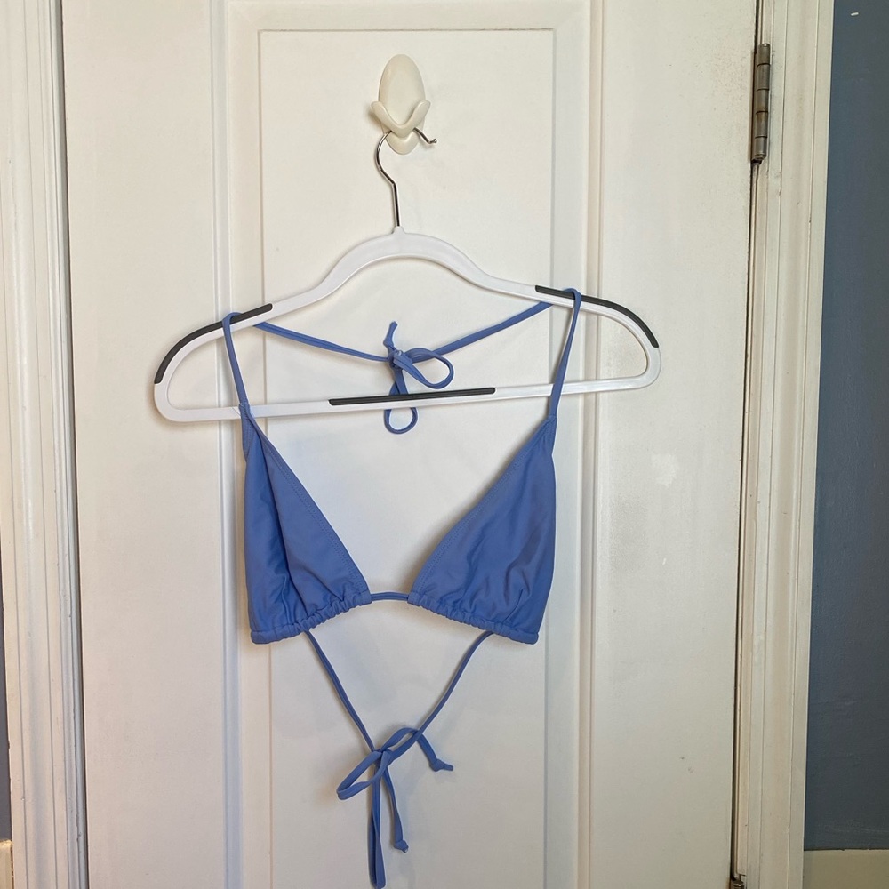 Powder Blue Triangle Bikini Top